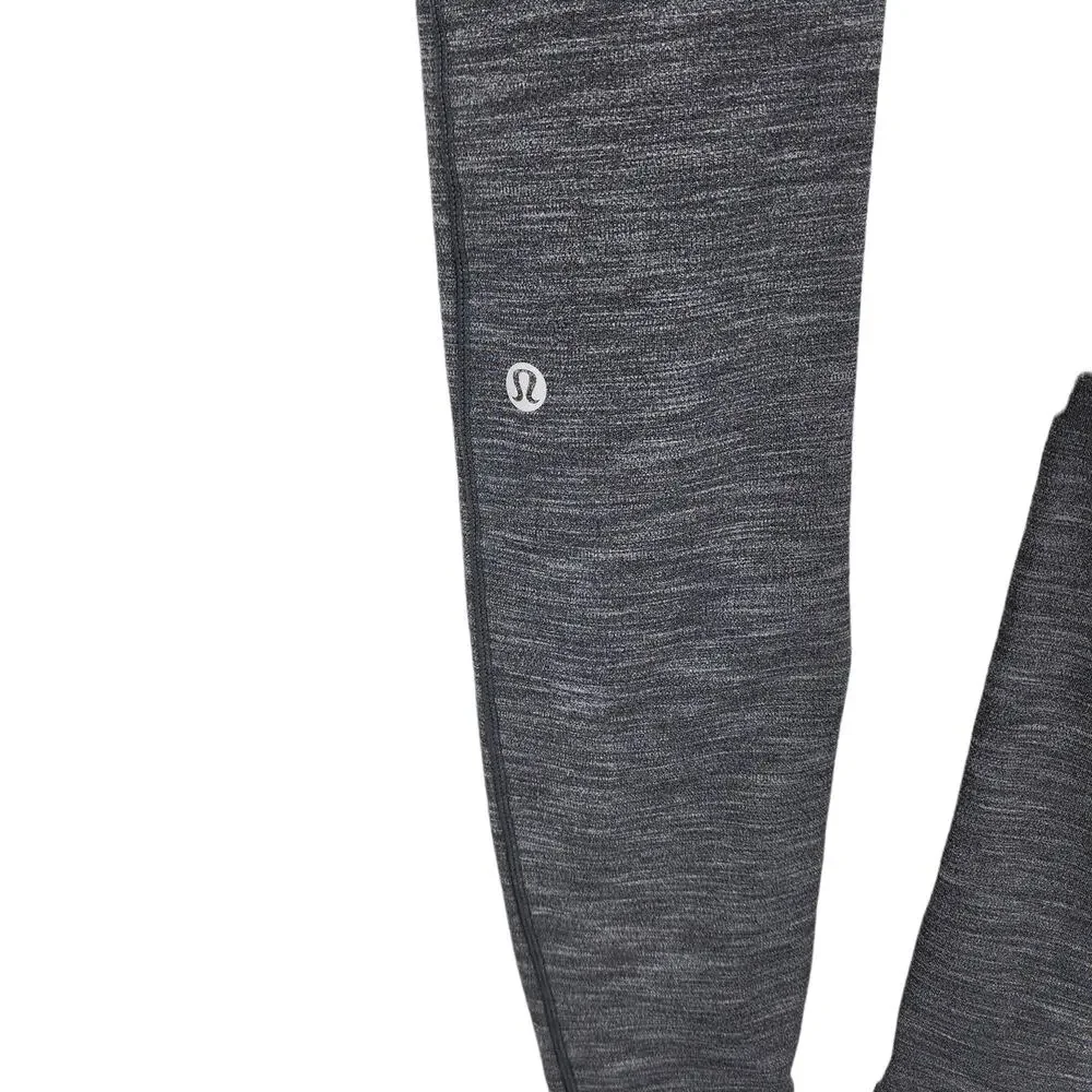 Lululemon Speed Up Legging Heathered Black Run Luxetreme Side Pockets Size 4